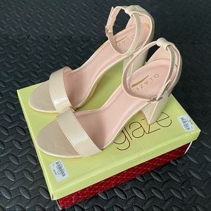 Women’s Nude Patent Block Heels from Glaze